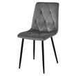Set 6 scaune bucatarie/living, Libra, catifea gri inchis, picioare metal negru, Artool, 45x54x86.5 cm