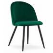 Set 6 scaune bucatarie/living, Artool, Bello, catifea verde, picioare metal negru, 46x42.5x76.5 cm