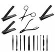 Set accesorii pentru ingrijirea unghiilor, manichiura, pedichiura, Soulima, cu unghere, pile, foarfeca, 15 piese