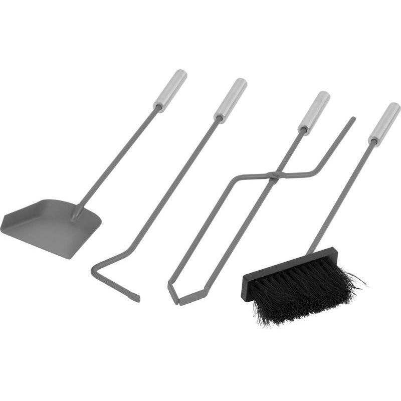 Unelte din Set accesorii semineu cu suport 4 piese inox 66 cm Strend Pro