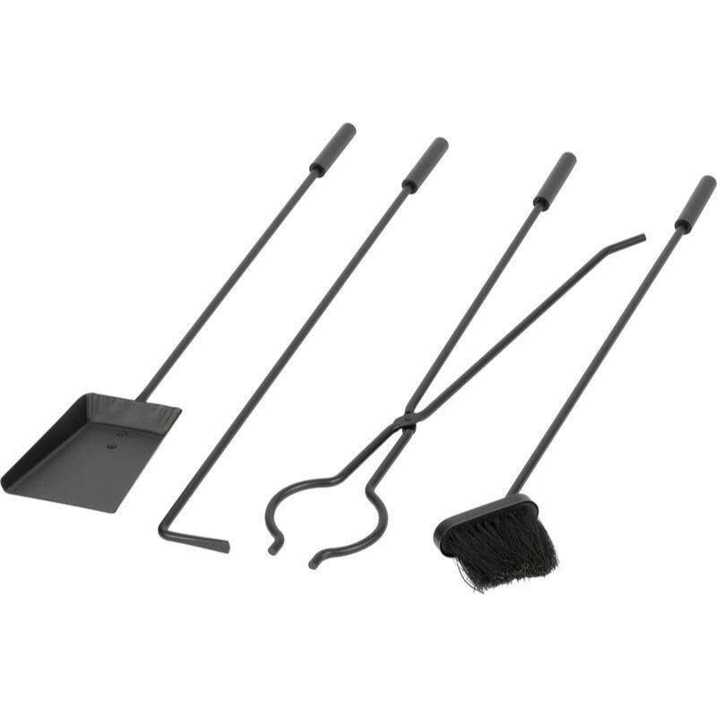 Unelte din Set accesorii semineu cu suport 4 piese negru 81 cm Strend Pro