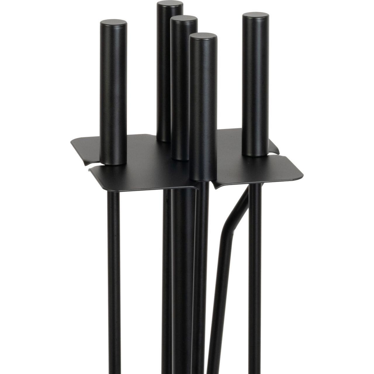 Detaliu Set accesorii semineu cu suport 4 piese negru 81 cm Strend Pro