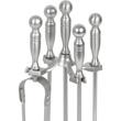 Set accesorii semineu cu suport, 4 piese, nichelat, 53 cm, Strend Pro