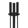 Set accesorii semineu, suport cu 3 piese, otel, negru, 54 cm 