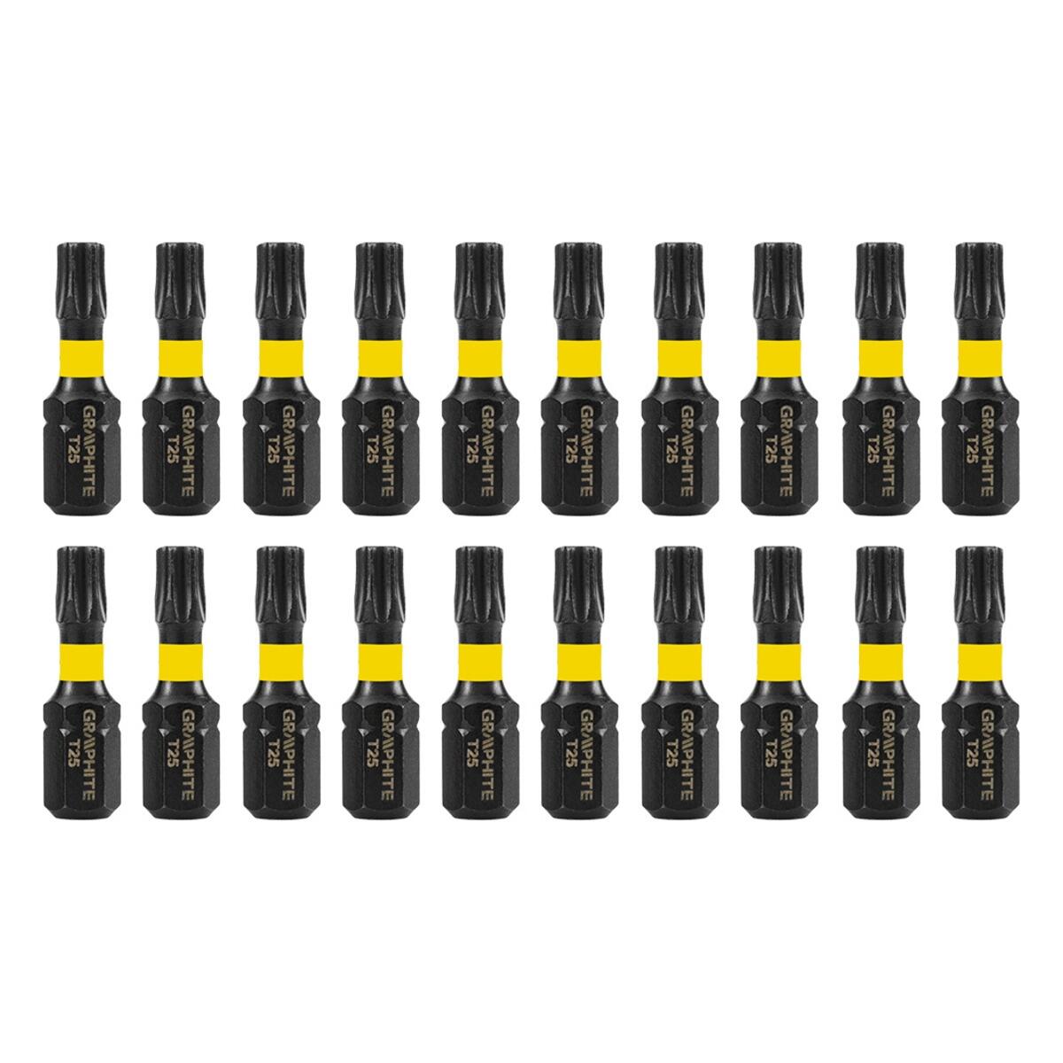 Set de 20 biti de impact Torx TX25 Graphite