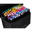 Set markere/carioci, 2 capete diferite, cu geanta, diverse culori, 80 buc, Maaleo