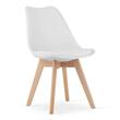 Set masa pentru sufragerie/living + 4 scaune Mark alb, Artool, lemn, stejar sonoma, 80x80x75 cm