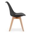 Set masa pentru sufragerie/living + 4 scaune Mark negru, Artool, lemn, stejar sonoma si alb, 80x80x75 cm