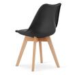 Set masa pentru sufragerie/living + 4 scaune Mark negru, Artool, lemn, stejar sonoma si alb, 80x80x75 cm