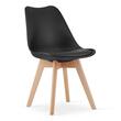 Set masa pentru sufragerie/living + 4 scaune Mark negru, Artool, lemn, stejar sonoma si alb, 80x80x75 cm