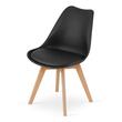 Set masa pentru sufragerie/living + 4 scaune Mark negru, Artool, lemn, stejar sonoma si alb, 80x80x75 cm