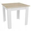 Set masa pentru sufragerie/living + 4 scaune Osaka alb, Artool, lemn, stejar sonoma si alb, 80x80x75 cm