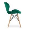 Set masa rotunda stil scandinav + 2 scaune Lago catifea verde, Artool, MDF negru si lemn, 60x72 cm