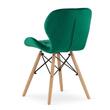 Set masa rotunda stil scandinav + 2 scaune Lago catifea verde, Artool, MDF negru si lemn, 60x72 cm
