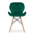 Set masa rotunda stil scandinav + 2 scaune Lago catifea verde, Artool, MDF negru si lemn, 60x72 cm