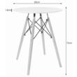 Set masa rotunda stil scandinav + 2 scaune Lago catifea verde, Artool, MDF negru si lemn, 60x72 cm