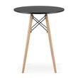 Set masa rotunda stil scandinav + 2 scaune Lago catifea verde, Artool, MDF negru si lemn, 60x72 cm