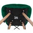 Set masa rotunda stil scandinav + 2 scaune Lago catifea verde, Artool, MDF negru si lemn, 60x72 cm