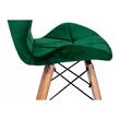 Set masa rotunda stil scandinav + 2 scaune Lago catifea verde, Artool, MDF negru si lemn, 60x72 cm