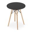 Set masa rotunda stil scandinav + 2 scaune Lago catifea verde, Artool, MDF negru si lemn, 60x72 cm