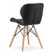 Set masa rotunda stil scandinav + 2 scaune Lago piele ecologica, Artool, MDF si lemn, negru, 60x72 cm