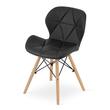 Set masa rotunda stil scandinav + 2 scaune Lago piele ecologica, Artool, MDF si lemn, negru, 60x72 cm