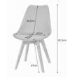 Set masa rotunda stil scandinav + 2 scaune Mark, Artool, MDF si lemn, alb, 60x72 cm