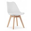 Set masa rotunda stil scandinav + 2 scaune Mark, Artool, MDF si lemn, alb, 60x72 cm