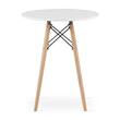 Set masa rotunda stil scandinav + 2 scaune Osaka, Artool, MDF si lemn, alb si portocaliu, 60x72 cm