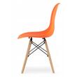 Set masa rotunda stil scandinav + 2 scaune Osaka, Artool, MDF si lemn, alb si portocaliu, 60x72 cm