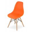 Set masa rotunda stil scandinav + 2 scaune Osaka, Artool, MDF si lemn, alb si portocaliu, 60x72 cm