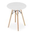 Set masa rotunda stil scandinav + 2 scaune Osaka, Artool, MDF si lemn, alb si portocaliu, 60x72 cm