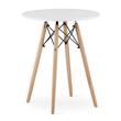 Set masa rotunda stil scandinav + 2 scaune Osaka, Artool, MDF si lemn, alb si portocaliu, 60x72 cm