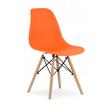 Set masa rotunda stil scandinav + 2 scaune Osaka, Artool, MDF si lemn, alb si portocaliu, 60x72 cm