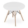 Set masa rotunda stil scandinav + 4 scaune Lago, Artool, MDF si lemn, alb si negru, 60x50 cm