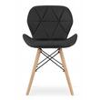 Set masa rotunda stil scandinav + 4 scaune Lago, Artool, MDF si lemn, alb si negru, 60x50 cm