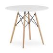 Set masa rotunda stil scandinav + 4 scaune Osaka negru, Artool, MDF si lemn, 90x72 cm