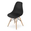 Set masa rotunda stil scandinav + 4 scaune Osaka negru, Artool, MDF si lemn, 90x72 cm