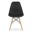Set masa rotunda stil scandinav + 4 scaune Osaka negru, Artool, MDF si lemn, 90x72 cm