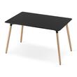 Set masa stil scandinav + 4 scaune Mark negru, Artool, MDF si lemn, 120x80x75 cm