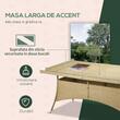Set mobilier gradina/terasa, PE, ratan, otel, bej, 1 masa, 6 scaune, Dorothy