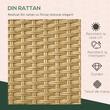 Set mobilier gradina/terasa, PE, ratan, otel, bej, 1 masa, 6 scaune, Dorothy