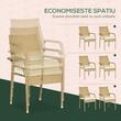 Set mobilier gradina/terasa, PE, ratan, otel, bej, 1 masa, 6 scaune, Dorothy