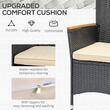 Set mobilier gradina/terasa, PE ratan, otel, negru si bej, 1 masa, 6 fotolii