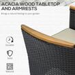 Set mobilier gradina/terasa, PE ratan, otel, negru si bej, 1 masa, 6 fotolii