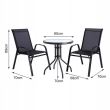 Set mobilier gradina/terasa/balcon, negru, 1 masa, 2 scaune, Andra