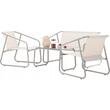 Set mobilier gradina/terasa, bej, otel, textil, 1 masa, 2 scaune, 1 canapea, Soffi