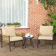 Set mobilier gradina/terasa, bej si negru, ratan sintetic, 1 masa, 2 scaune, Shirley