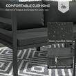 Set mobilier gradina/terasa, gri, 1 masa din 2 piese, 1 canapea din 5 piese, Lyndsey
