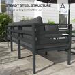 Set mobilier gradina/terasa, gri, 1 masa din 2 piese, 1 canapea din 5 piese, Lyndsey